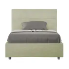 Letto 120x200 cm con Testata a Rettangoli in Microfibra Made in Italy - Brina Viadurini