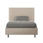 Letto 120x200 cm con Testata Decorata con Linee Verticali Made in Italy - Pattini Viadurini