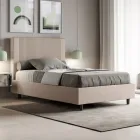 Letto 120x200 cm con Testata Decorata con Linee Verticali Made in Italy - Pattini Viadurini