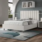 Letto 120x200 cm Testata con Linee Verticali Simmetriche Made in Italy - Guanto Viadurini