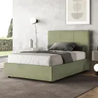 Letto 140x200 cm con Testata a Rettangoli in Microfibra Made in Italy - Brina Viadurini