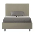 Letto 140x200 cm con Testata Decorata con Linee Verticali Made in Italy - Pattini Viadurini