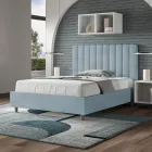 Letto 140x200 cm Microfibra con Linee Verticali Simmetriche Made in Italy - Guanto Viadurini
