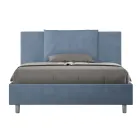 Letto 140x200 cm Testata con Cuscinatura in Microfibra Made in Italy - Olimpiadi Viadurini