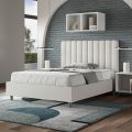 Letto 140x200 cm Testata con Linee Verticali Simmetriche Made in Italy - Guanto