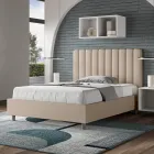 Letto 140x200 cm Testata con Linee Verticali Simmetriche Made in Italy - Guanto Viadurini