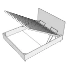 Letto 180x200 cm Testata con Cuscinatura in Similpelle Made in Italy - Olimpiadi Viadurini