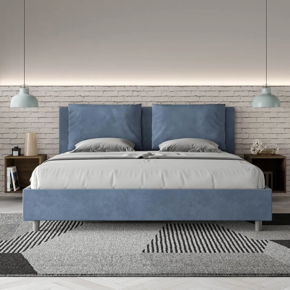 Letto 190x200 cm Testata con Cuscinatura in Microfibra Made in Italy - Olimpiadi Viadurini