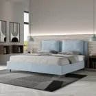 Letto 190x200 cm Testata con Cuscinatura in Microfibra Made in Italy - Olimpiadi Viadurini