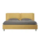 Letto 200x200 cm Testata con Cuscinatura in Microfibra Made in Italy - Olimpiadi Viadurini