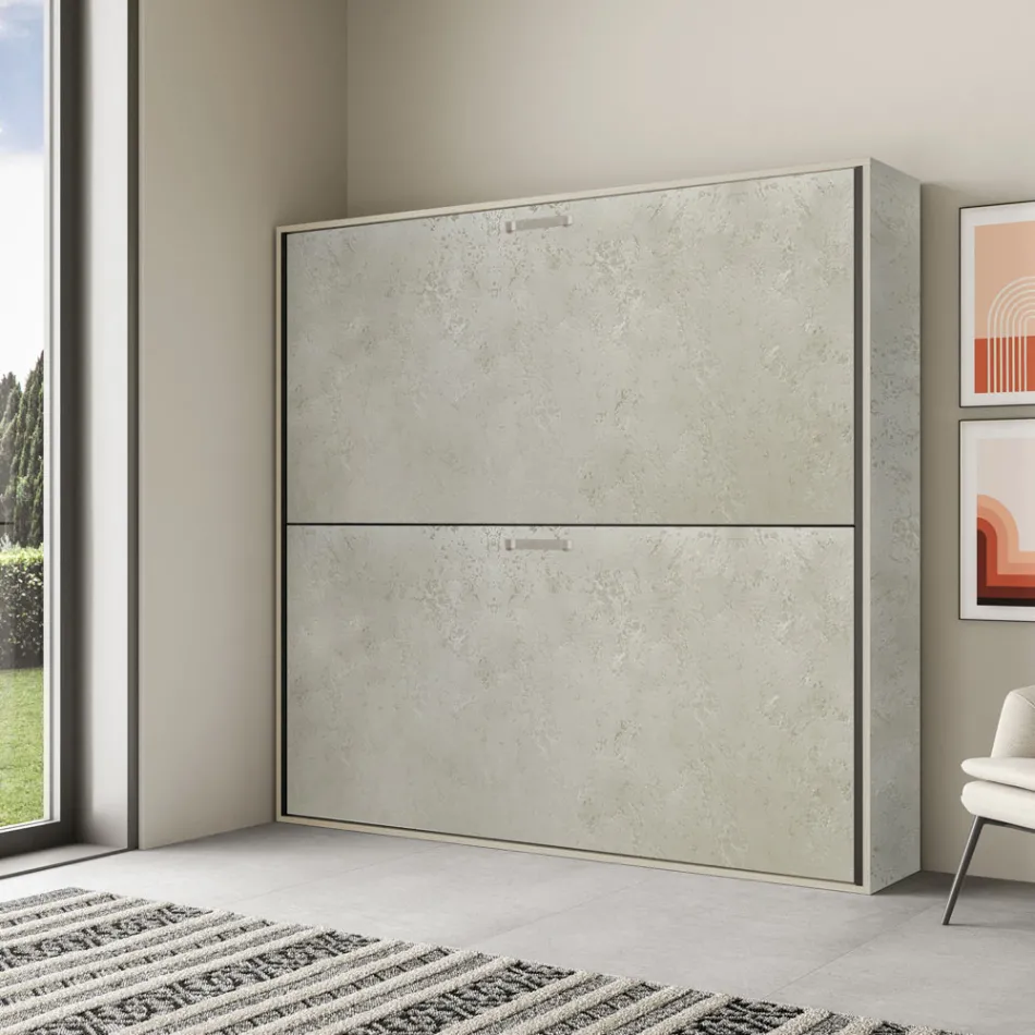 Letto a Castello a Scomparsa Orizzontale Made in Italy - Collaborativo Viadurini
