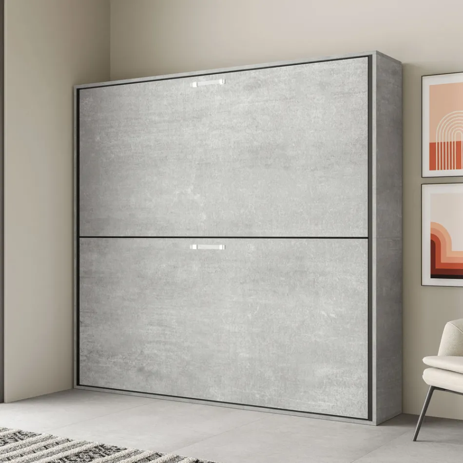 Letto a Castello a Scomparsa Orizzontale Made in Italy - Collaborativo Viadurini