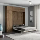 Letto a Una Piazza e Mezza a Scomparsa Verticale con Colonna e Pensile - Magicompare Viadurini
