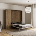 Letto a Una Piazza e Mezza a Scomparsa Verticale con Colonna - Magicompare