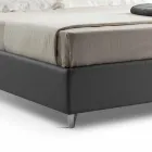 Letto con Contenitore Matrimoniale Imbottito in Ecopelle Made in Italy – Raggino Viadurini