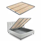 Letto con Contenitore Matrimoniale Imbottito in Ecopelle Made in Italy – Raggino Viadurini