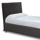 Letto da Una Piazza con Testiera in Tessuto Realizzato in Italia - Fiuto Viadurini