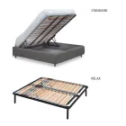 Letto da Una Piazza e Mezza con Testata Imbottita e Piedini Made in Italy - Aaron Viadurini