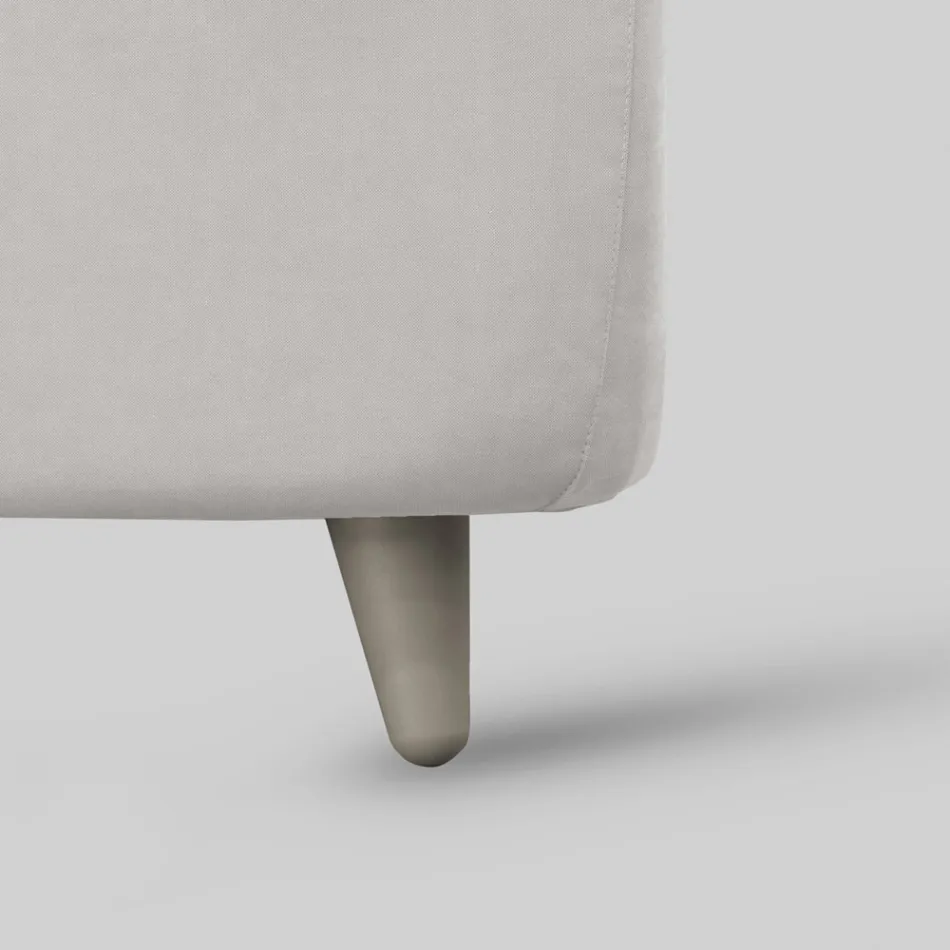 Letto da Una Piazza e Mezza con Testata Imbottita e Piedini Made in Italy - Aaron Viadurini