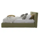 Letto Imbottito Matrimoniale con Box in Tessuto Ecopelle Made in Italy – Deserto Viadurini