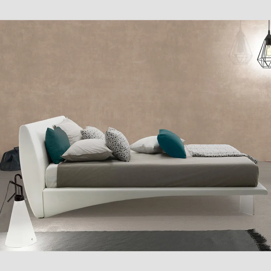 Letto Imbottito Matrimoniale in Ecopelle o Tessuto Made in Italy – Armonica Viadurini