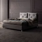 Letto Matrimoniale 160x190 con Bottoncini Decorativi nei Cuscinoni - Raggi Viadurini