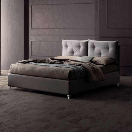 Letto Matrimoniale 160x190 con Bottoncini Decorativi nei Cuscinoni - Raggi Viadurini