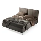 Letto Matrimoniale 160x190 con Imbottitura con Profili Cordonati Verticali - Nices Viadurini