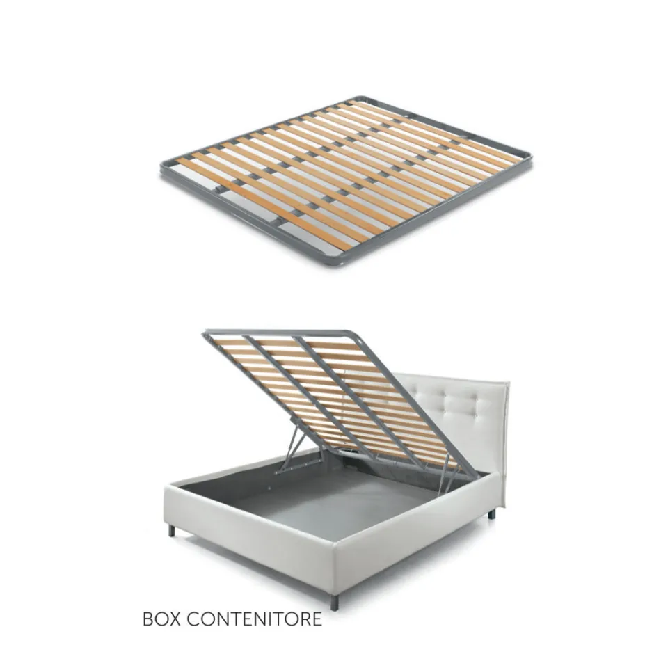 Letto Matrimoniale 160x190 con Imbottitura con Sagomatura a Cuscinone - Brezze Viadurini