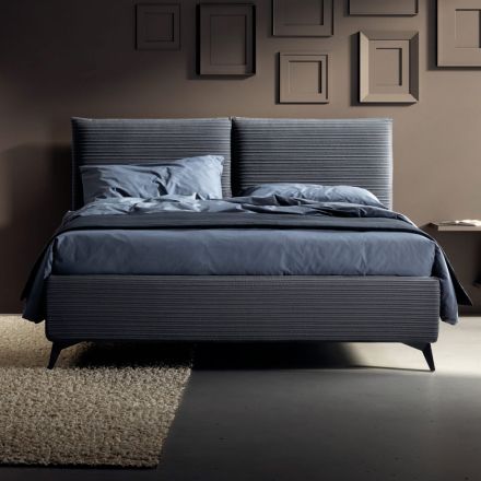 Letto Matrimoniale 160x190 con Imbottitura con Sagomatura a Cuscinone - Brezze Viadurini