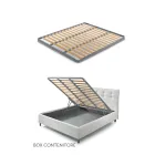 Letto Matrimoniale 160x190 con Inserti Trapuntati a Doghe Larghe - Fresche Viadurini