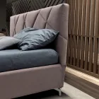 Letto Matrimoniale 160x190 con Lavorazione a Trapuntatura Geometrica - Ciottolino Viadurini