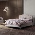 Letto Matrimoniale 160x190 con Testata a Balza Perimetrale e Bottoni - Riposo