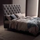 Letto Matrimoniale 160x190 con Testata Alta e Trapuntata Made in Italy - Sallie Viadurini
