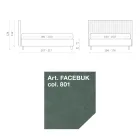 Letto Matrimoniale 160x190 con Trapuntatura a Fasce Strette Multi-Righe - Meduse Viadurini
