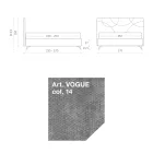Letto Matrimoniale 160x190 con Trapuntatura di Curve ad Incroci - Girasole Viadurini