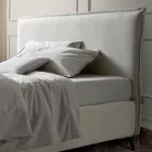 Letto Matrimoniale 160x190 in Tessuto con Piedi in Metallo Made in Italy - Sogni Viadurini