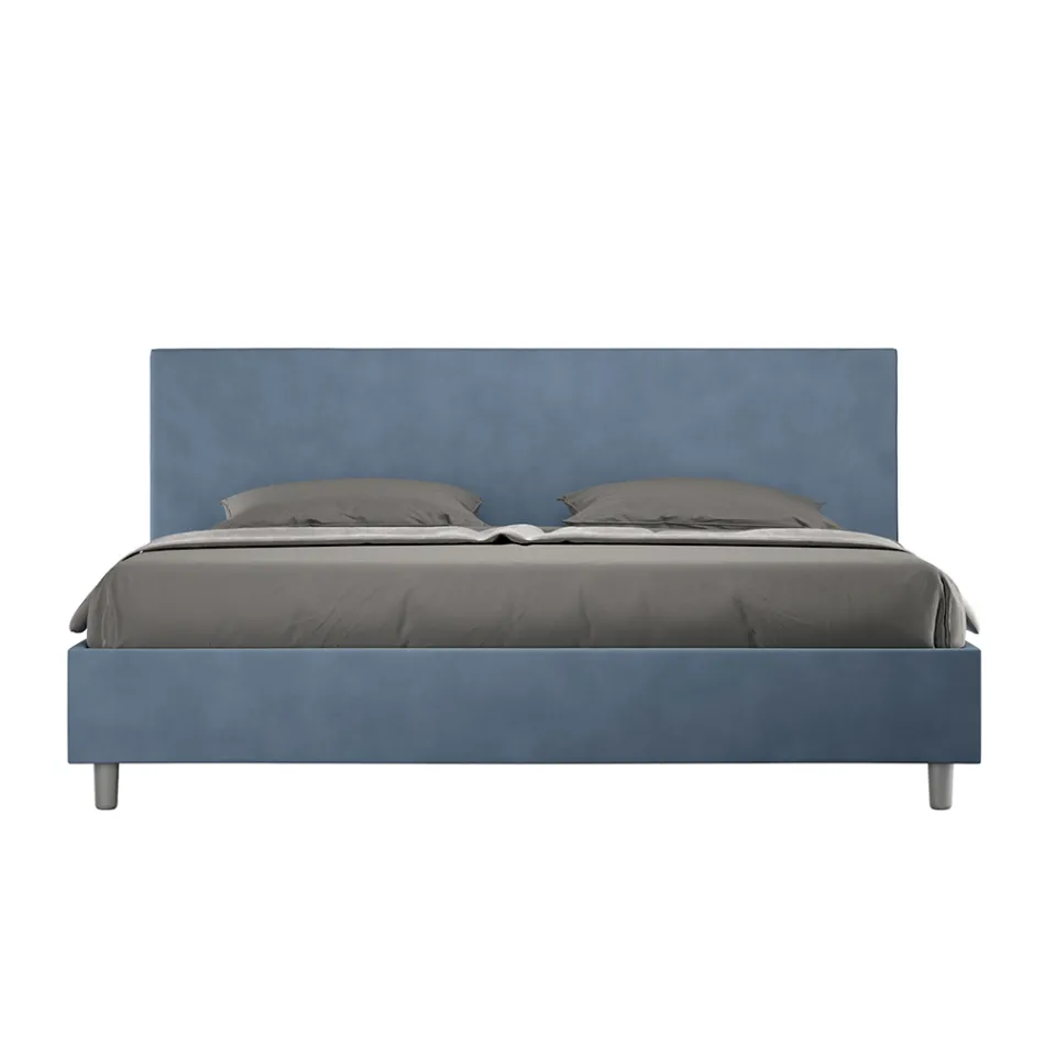 Letto Matrimoniale 180x200 cm con Testata in Microfibra Made in Italy - Pallone Viadurini