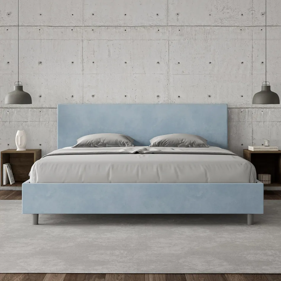 Letto Matrimoniale 180x200 cm con Testata in Microfibra Made in Italy - Pallone Viadurini