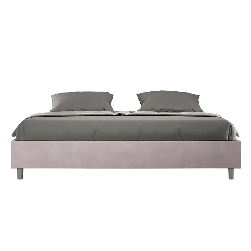 Letto Matrimoniale 180x200 cm Rivestito in Microfibra Made in Italy - Atleta Viadurini
