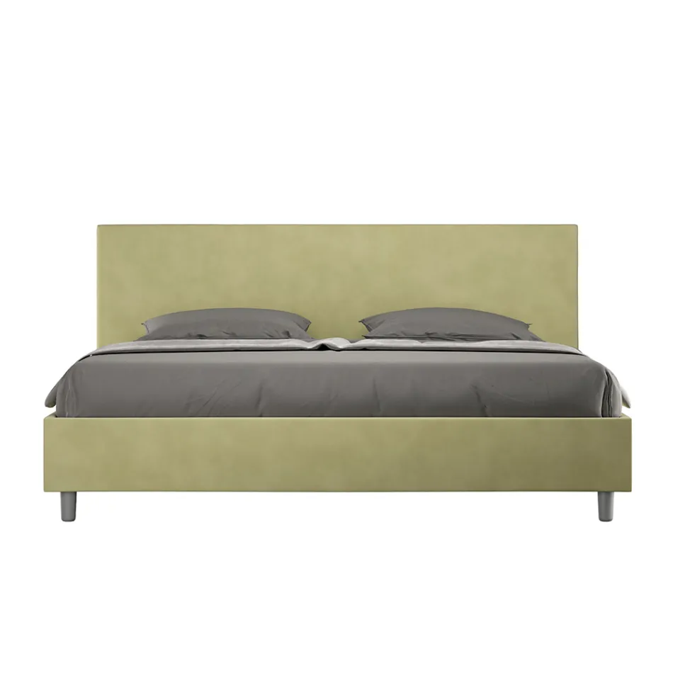 Letto Matrimoniale 190x200 cm con Testata in Microfibra Made in Italy - Pallone Viadurini