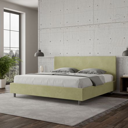 Letto Matrimoniale 200x200 cm con Testata in Microfibra Made in Italy - Pallone Viadurini