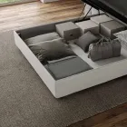 Letto Matrimoniale 200x200 cm Rivestito in Microfibra Made in Italy - Atleta Viadurini