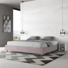 Letto Matrimoniale 200x200 cm Rivestito in Microfibra Made in Italy - Atleta Viadurini