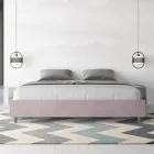 Letto Matrimoniale 200x200 cm Rivestito in Microfibra Made in Italy - Atleta Viadurini