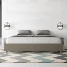 Letto Matrimoniale 200x200 cm Rivestito in Similpelle Made in Italy - Atleta Viadurini