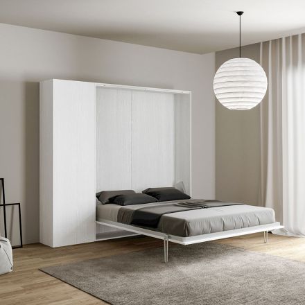 Letto Matrimoniale a Scomparsa Verticale con Colonna  - Magicompare Viadurini