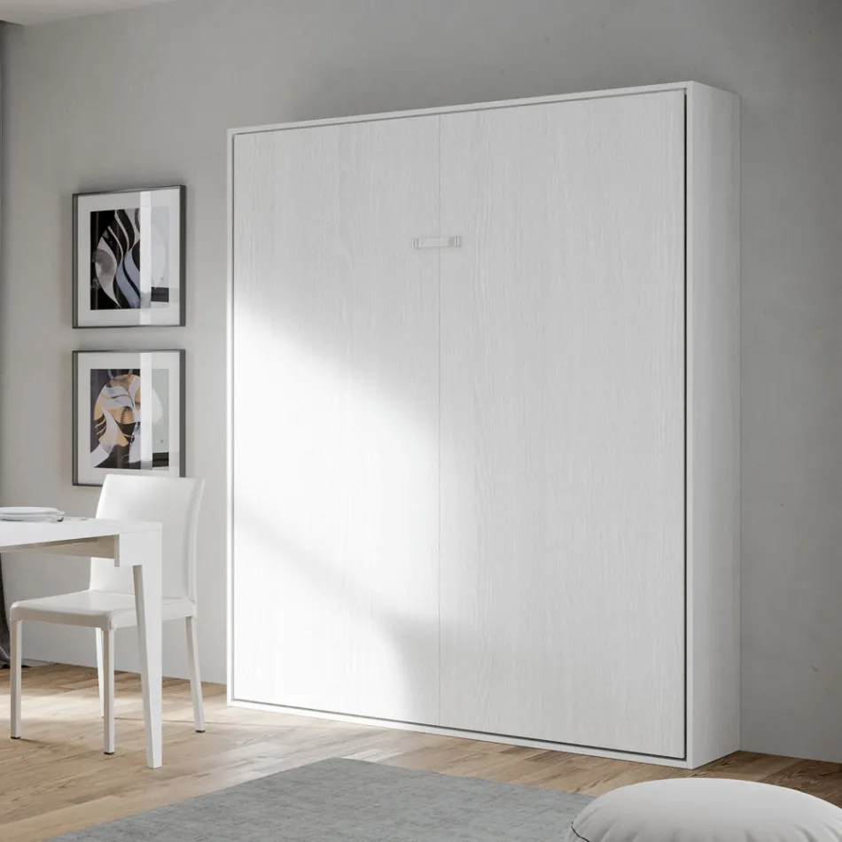 Letto Matrimoniale a Scomparsa Verticale in Diverse Finiture - Magicompare Viadurini