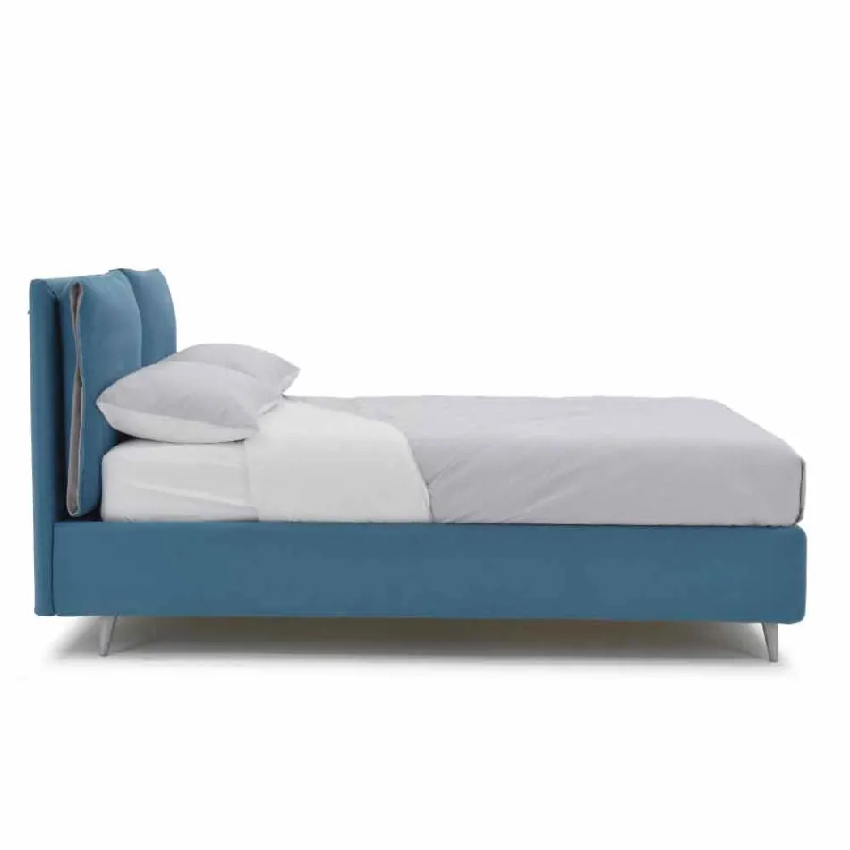 Letto Matrimoniale con Contenitore Rivestito in Tessuto Made in Italy - Renato Viadurini