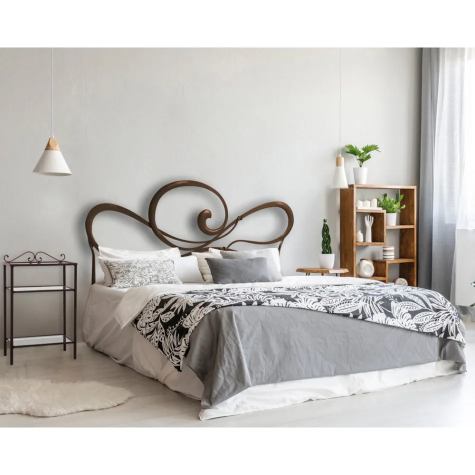 Letto Matrimoniale con Giroletto in Ferro Made in Italy - Ombra Viadurini